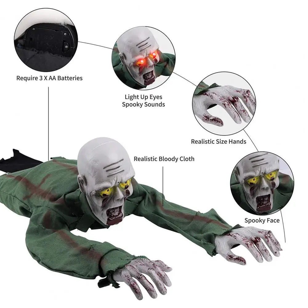 Zombie Arrastrandose con LED y Sonido