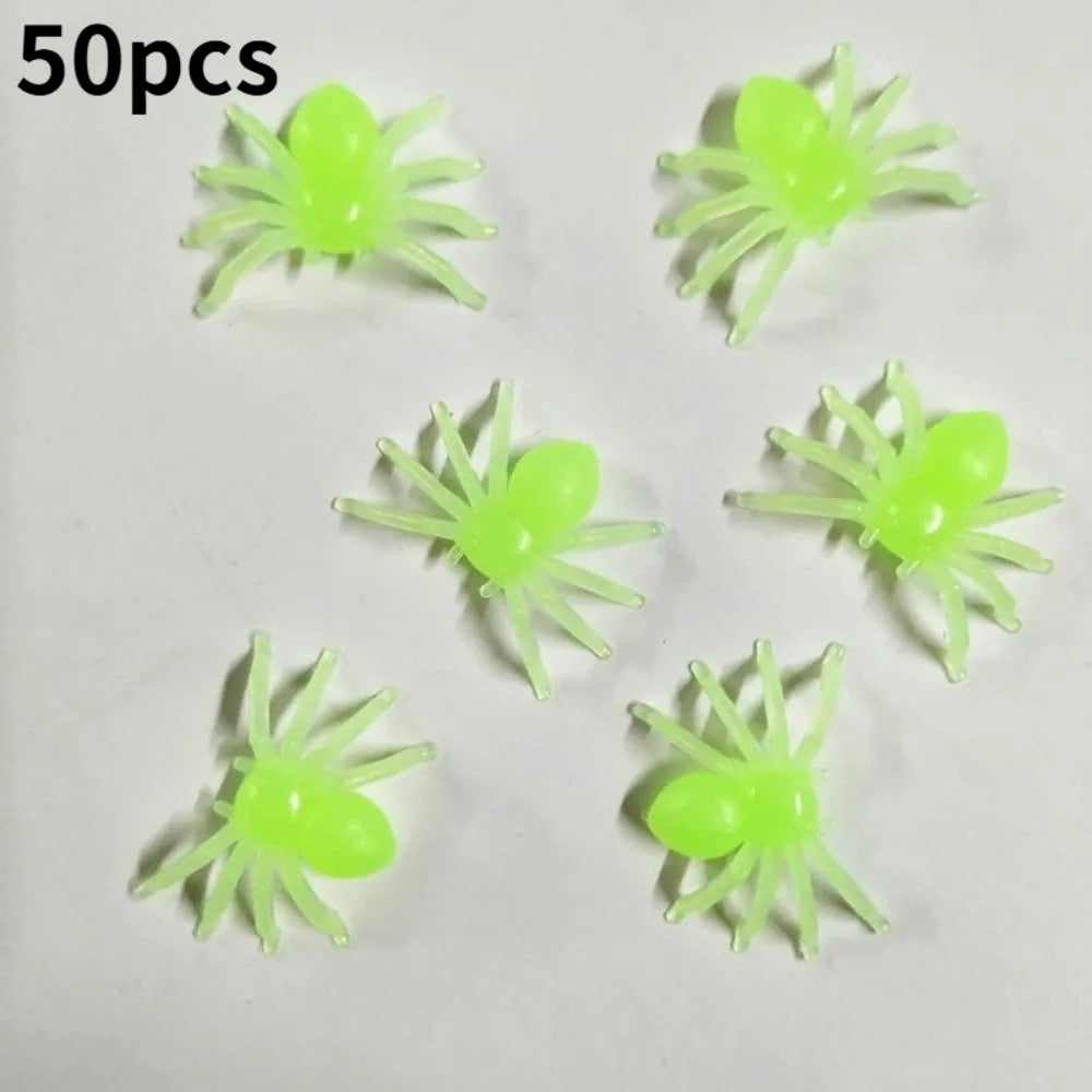 50 Arañas para decorar tu telaraña - ¡Fluorescentes!